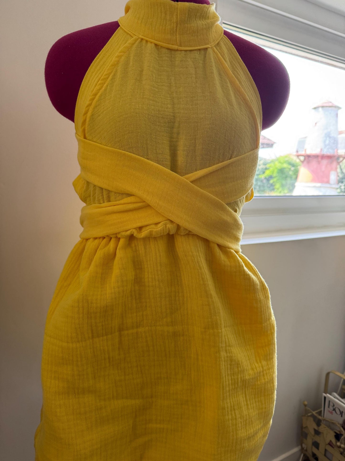 AUDACE - Julia - Robe jaune. mimosa en double gaze coton bio