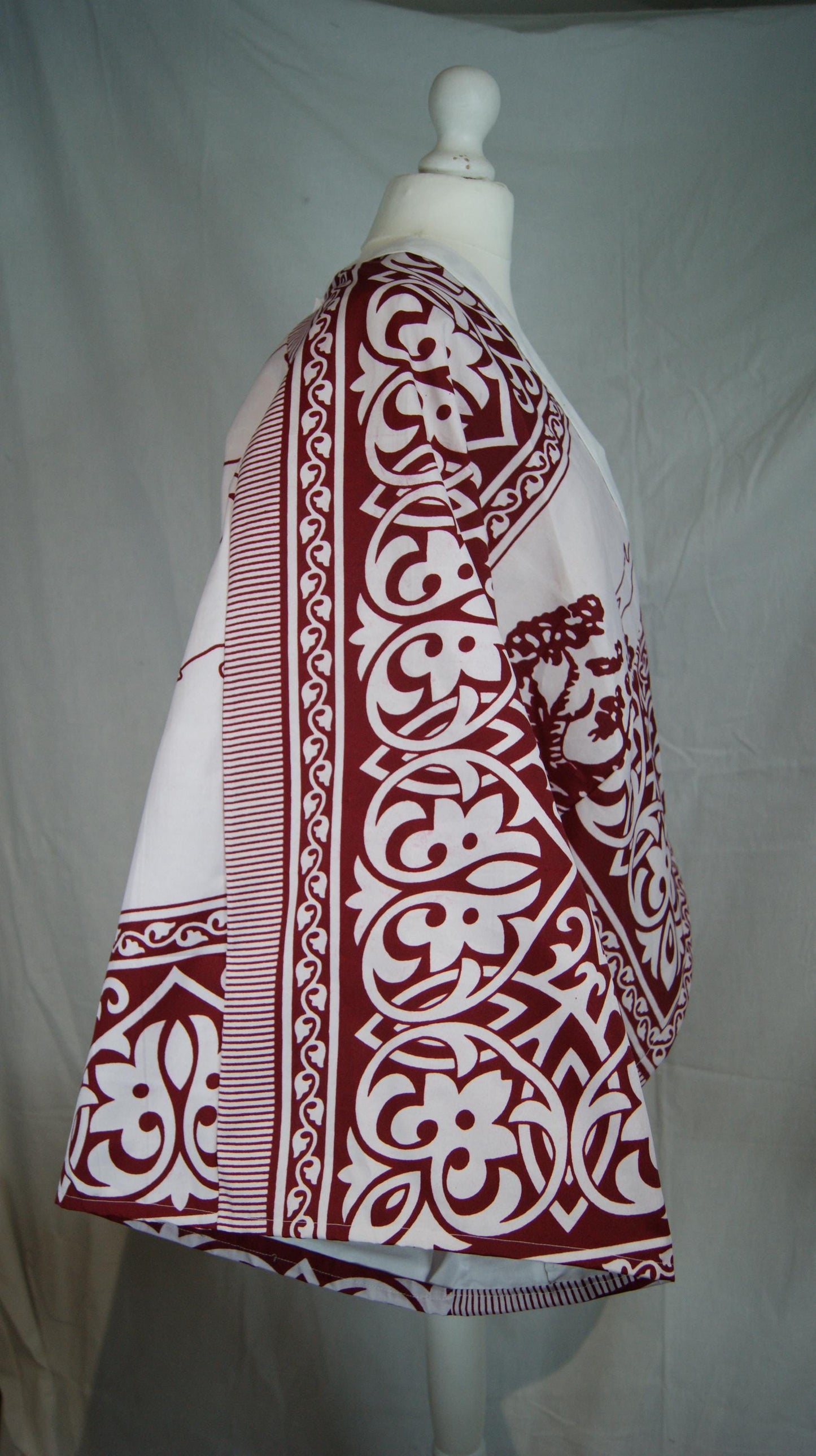 Kimono Gasy rouge fait main