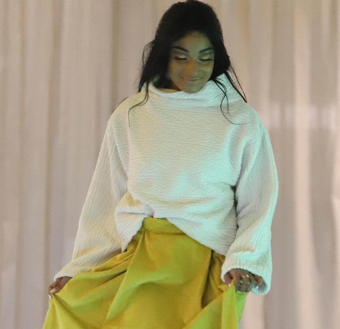 Pull "Rose" fait main en France