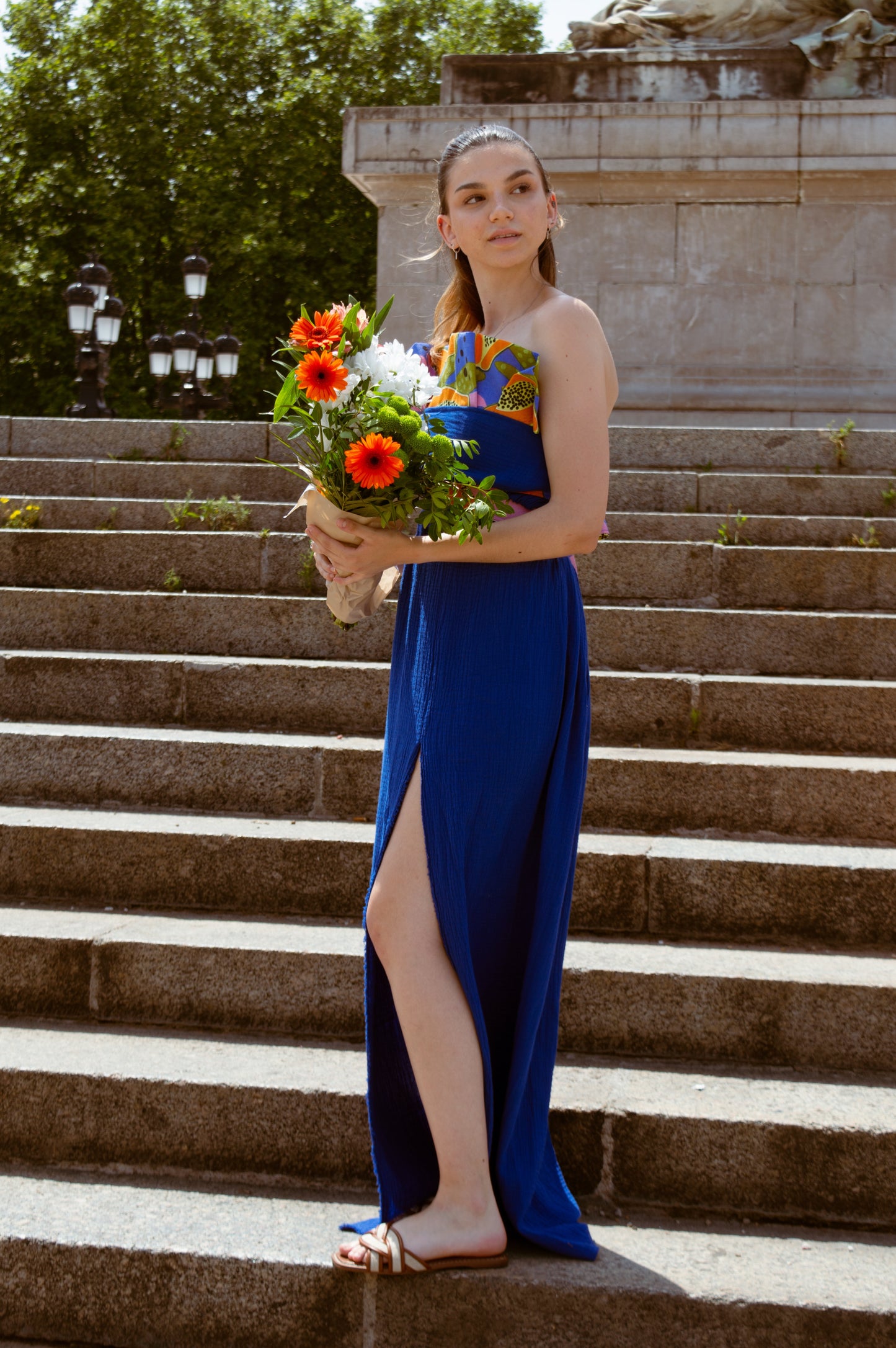 AUDACE - Emilia - Ensemble Bleu roi et papaye