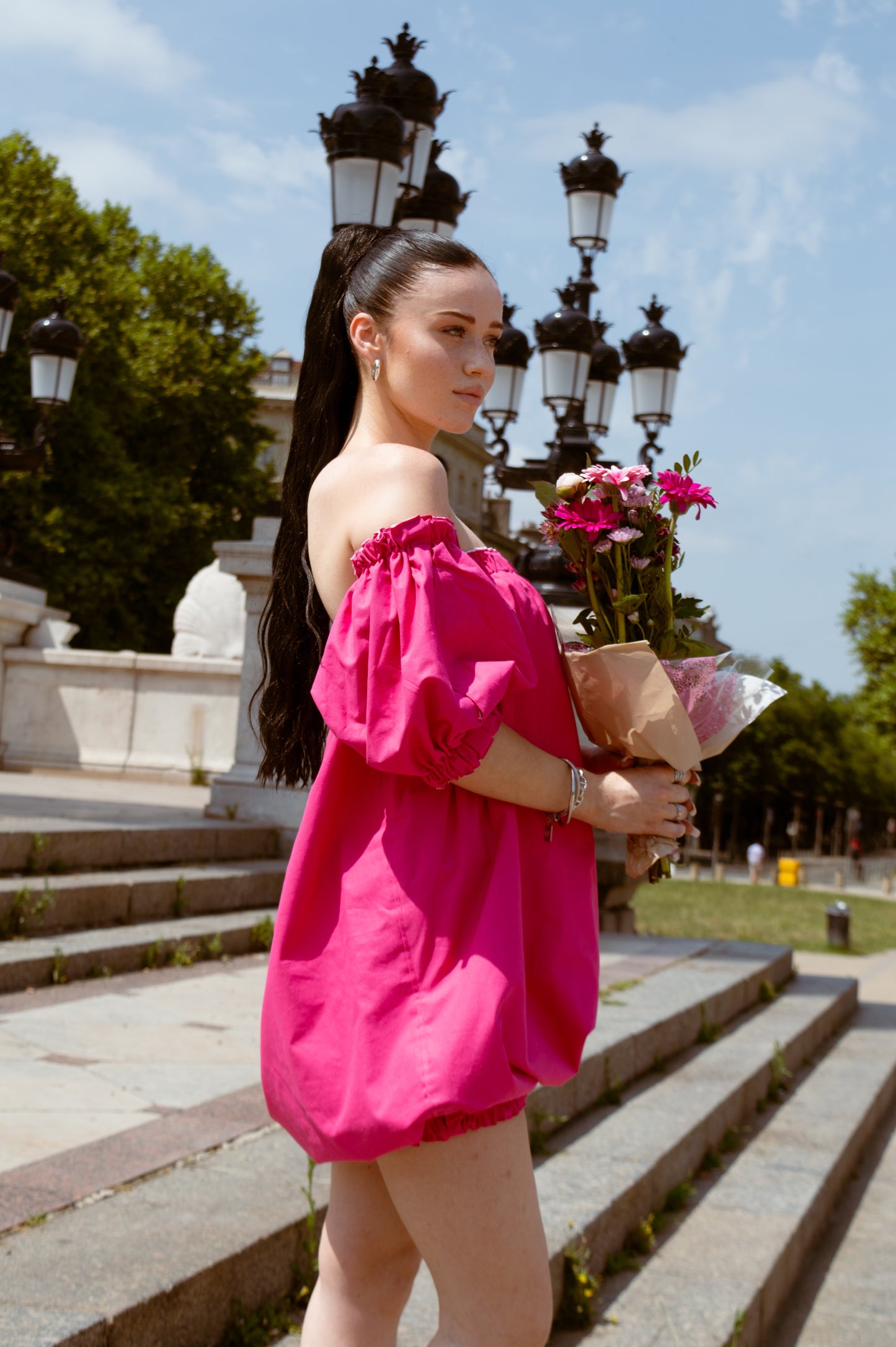 AUDACE - Robe bustier fuchsia "Gloria"