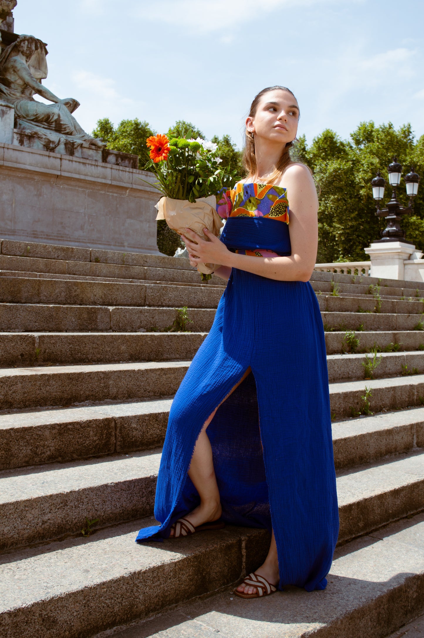 AUDACE - Emilia - Ensemble Bleu roi et papaye