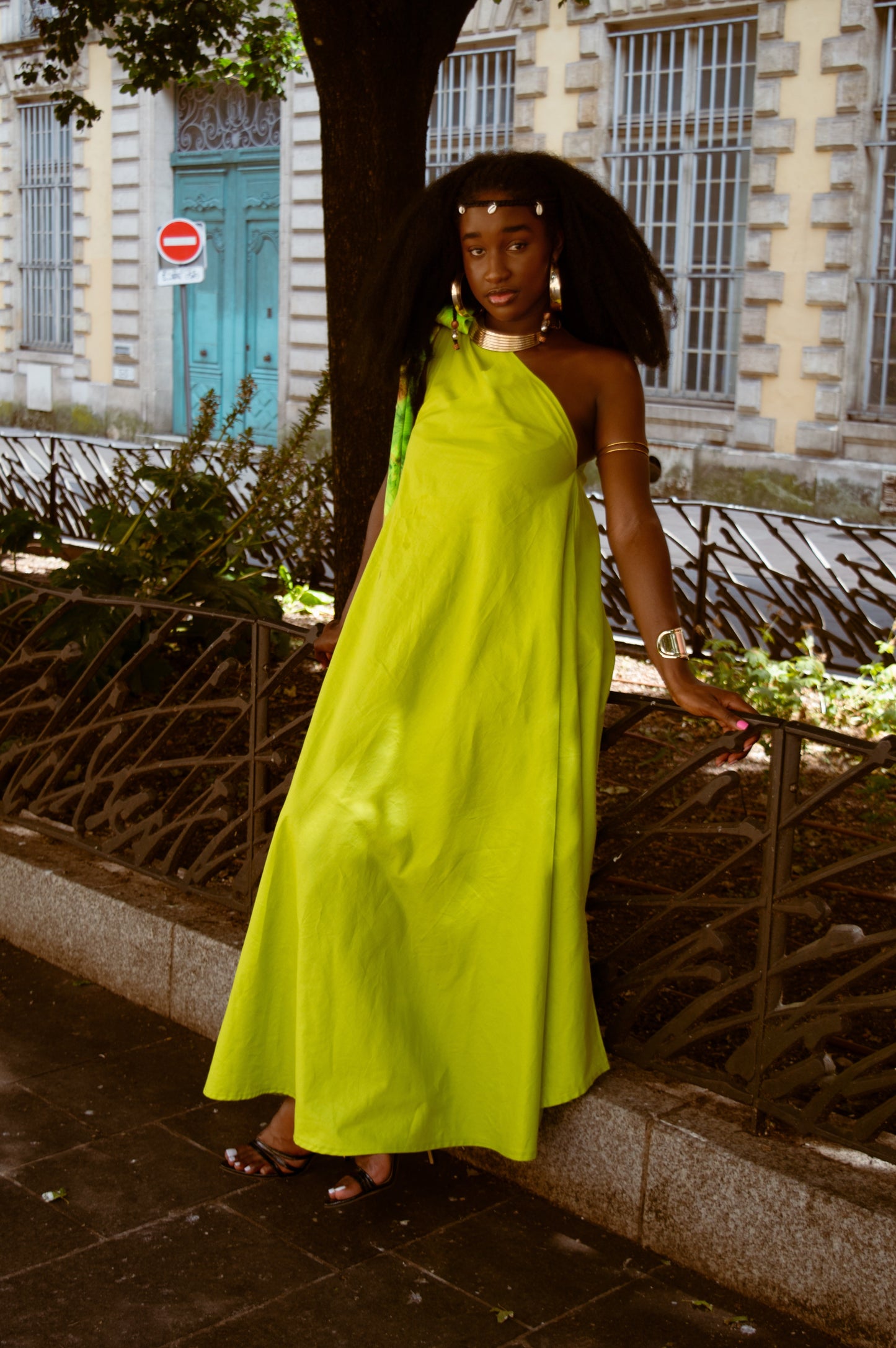 AUDACE - Athena Robe en coton bio vert anis