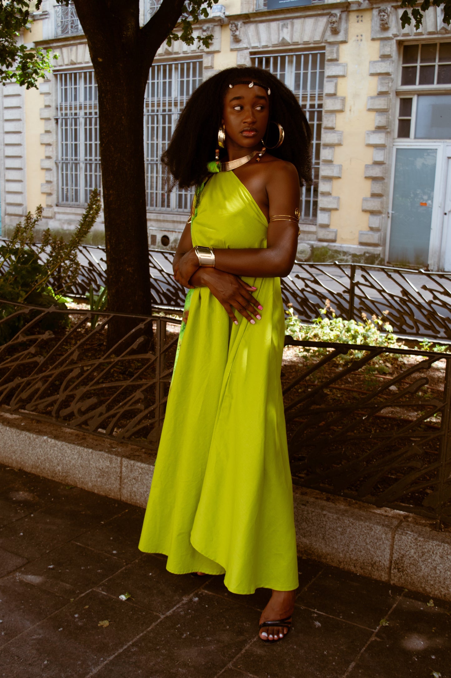 AUDACE - Athena Robe en coton bio vert anis