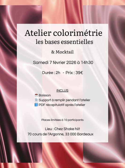 Atelier Colorimétrie - les bases essentielles