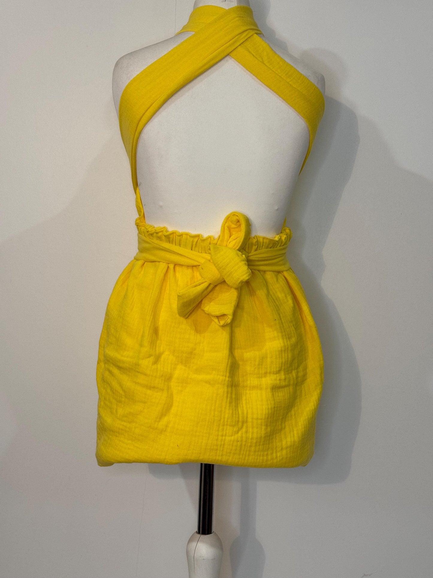 AUDACE - Julia - Robe jaune. mimosa en double gaze coton bio