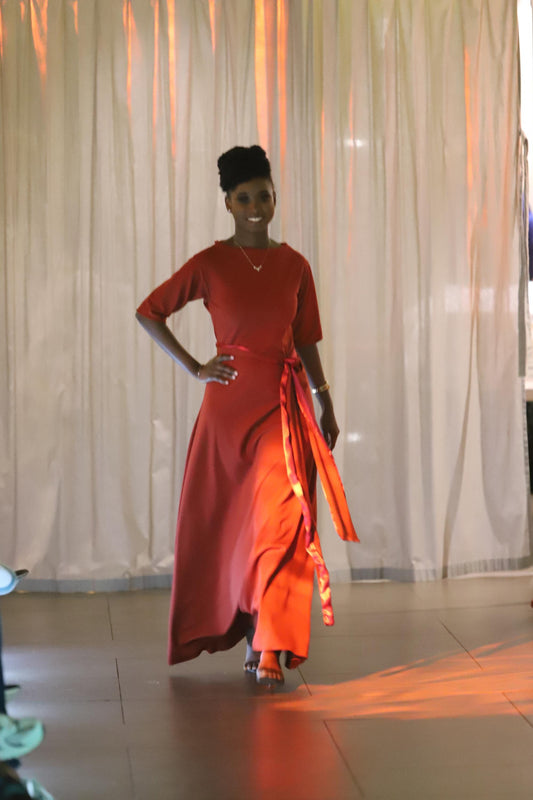 Robe Tsingy rouge, faite main en France