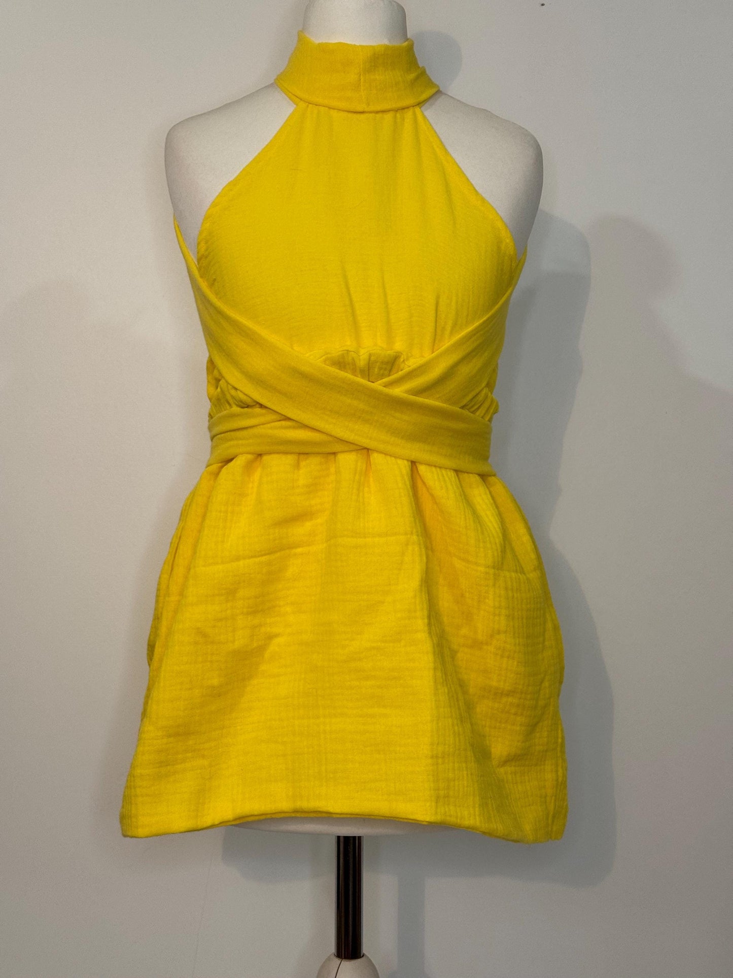 AUDACE - Julia - Robe jaune. mimosa en double gaze coton bio